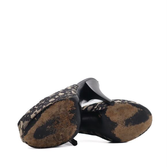 Guiseppe Zanotti Lace Slingback Platform Peep Toe Pumps Size 38.5 - Picture 6 of 10